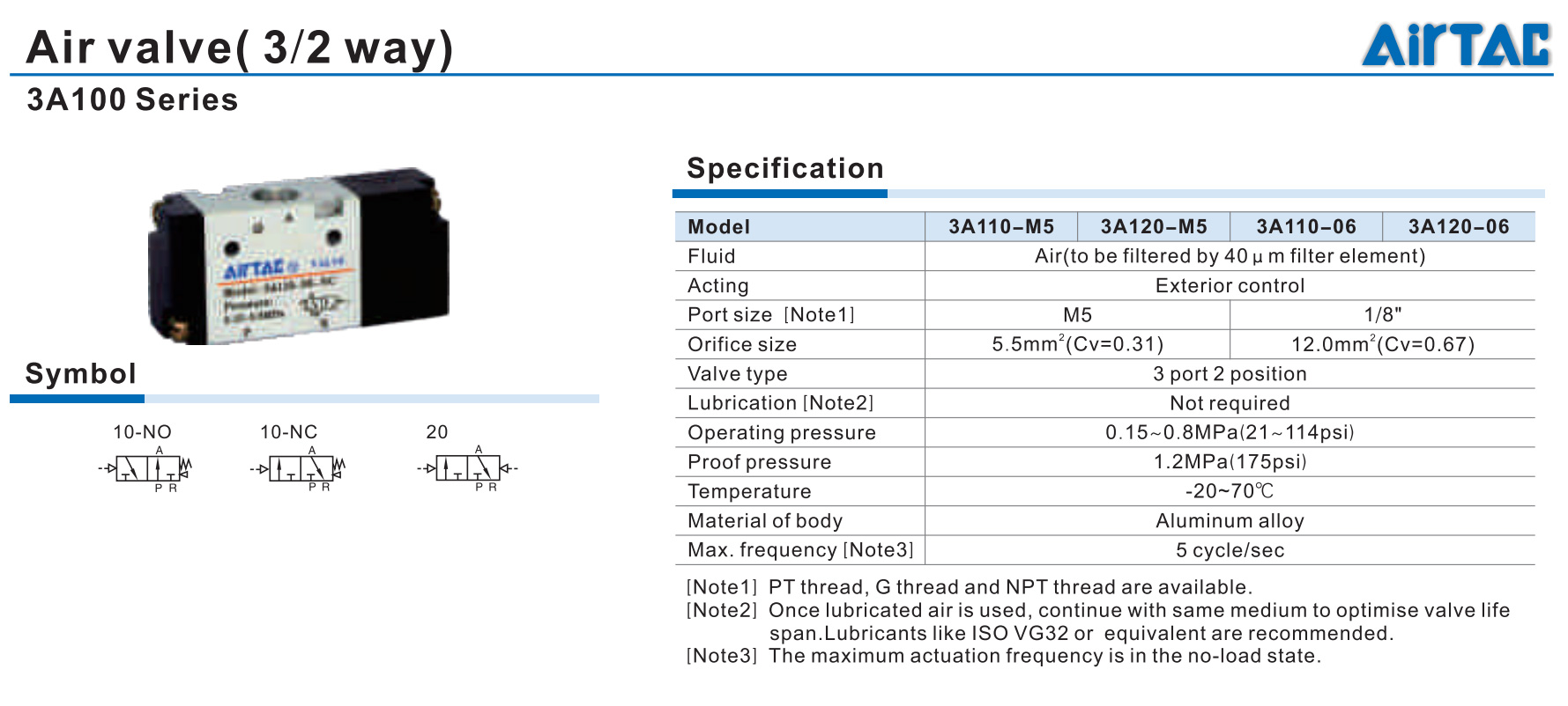 MASTER VALVE 3/2